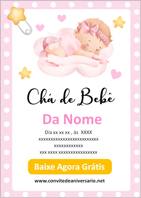 convite digital chá de bebê online