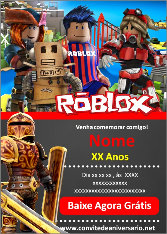 Convites Roblox Menino