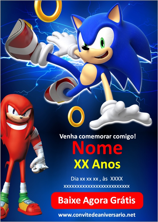 Convite Sonic Aniversario Virtual Whatsapp 5