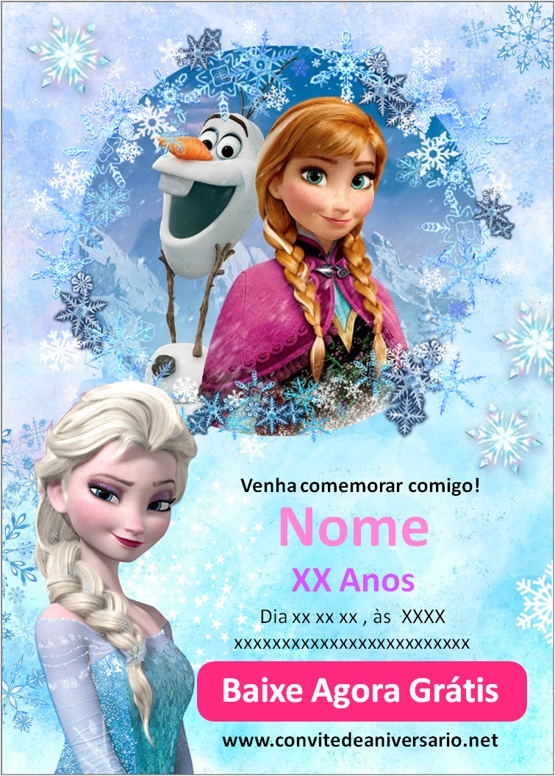 40 Convites da Frozen Fofos prontos para Editar e Imprimir