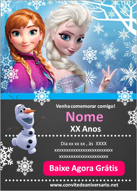 Convite Digital Frozen 2 Editável