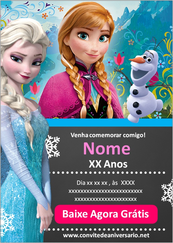 Criar convite de Frozen online grátis