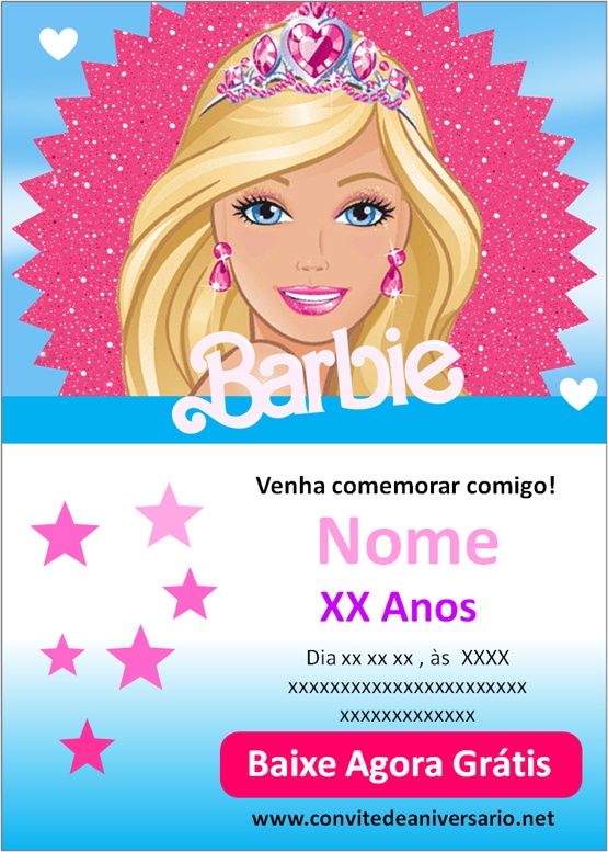 Convites Barbie convites