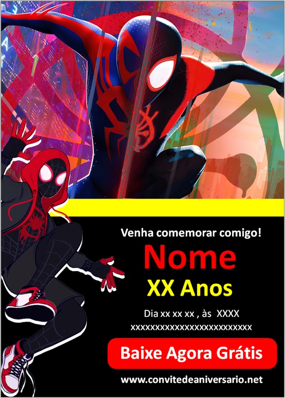 Convite Homem Aranha Cute - Edite grátis com nosso editor online