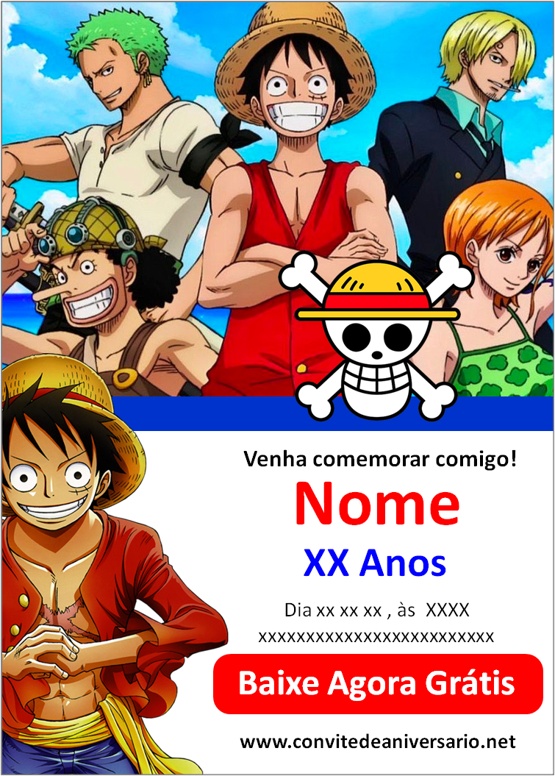 Convites One Piece convites