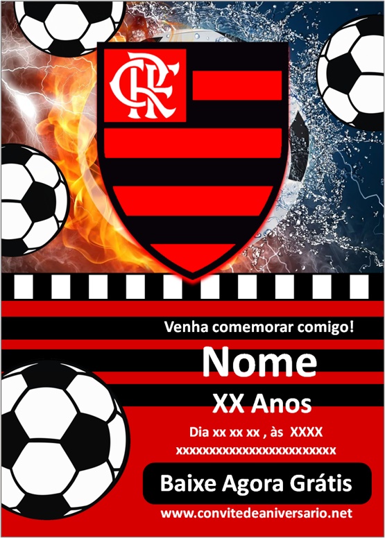 Convite Flamengo para editar Edite Online