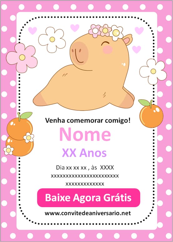 convite capivara para editar