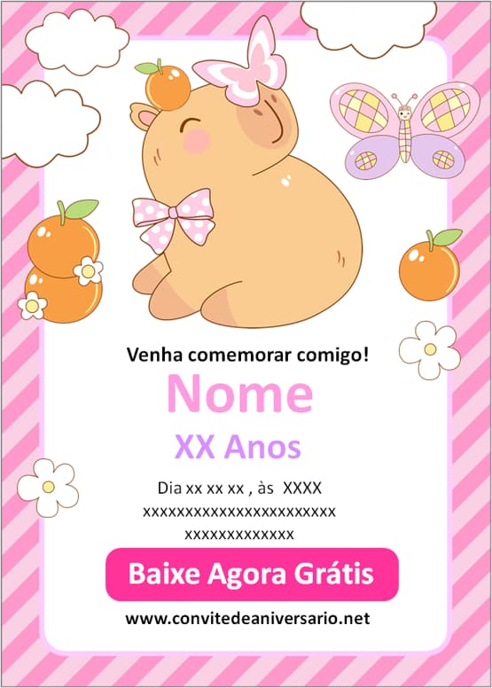 convite virtual capivara