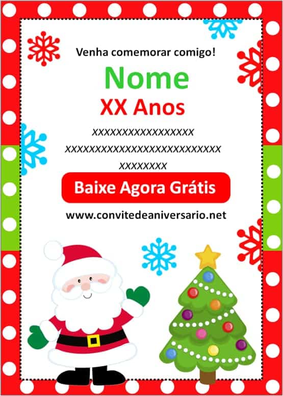 convite aniversário natal