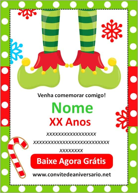 convite aniversário natalino