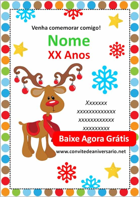 convite aniversário natal pdf