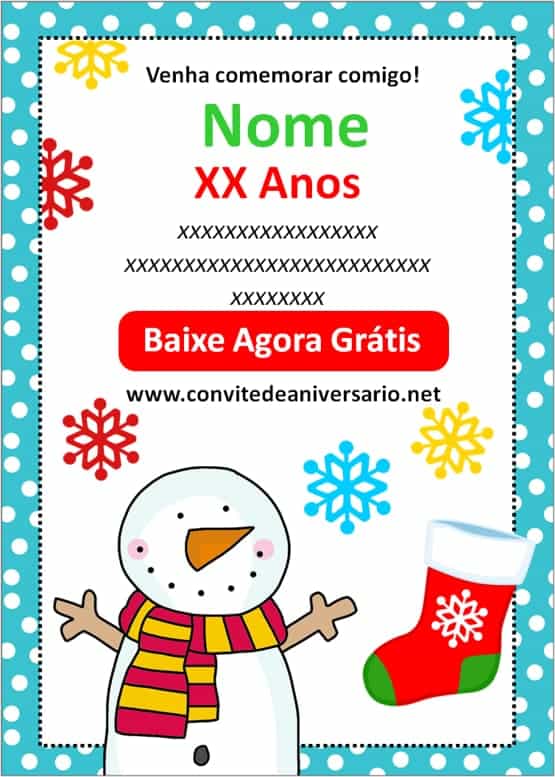 convite aniversário natal jpg