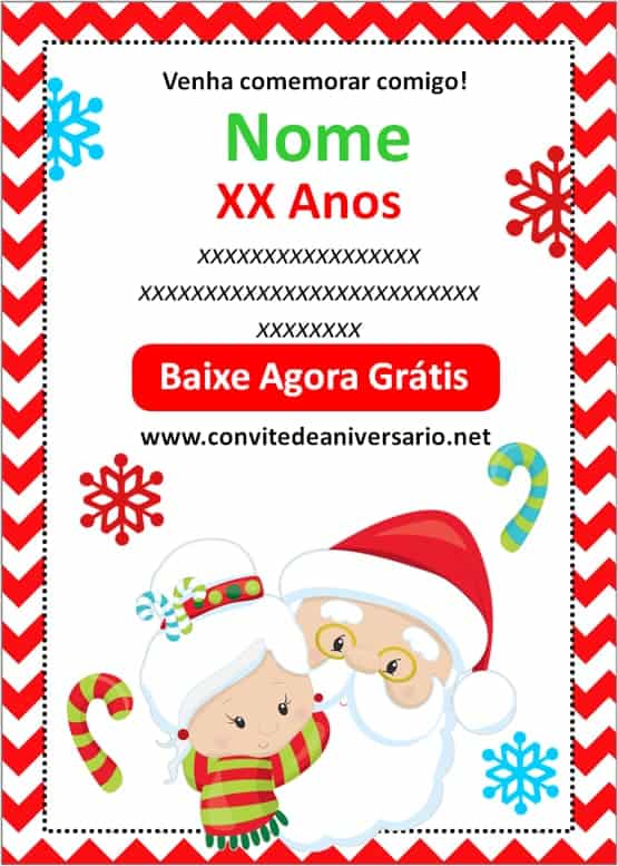 convite aniversário natal elegante