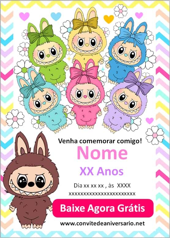 convite digital Labubu