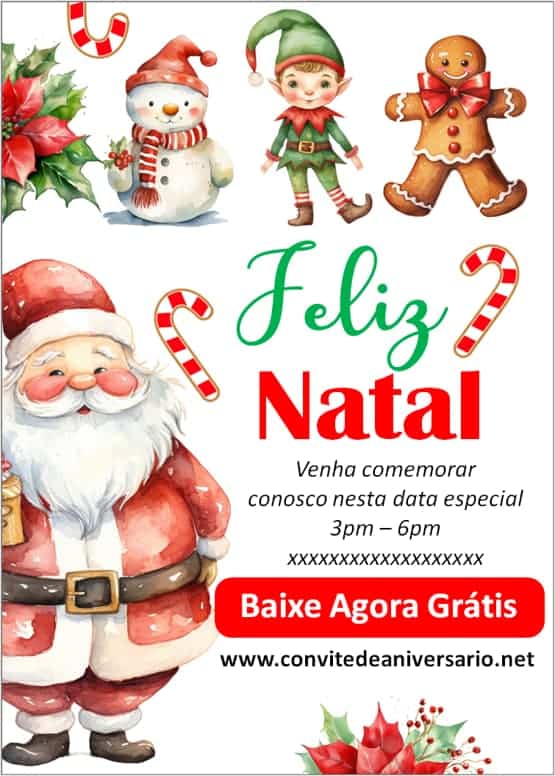 convite natal infantil escola