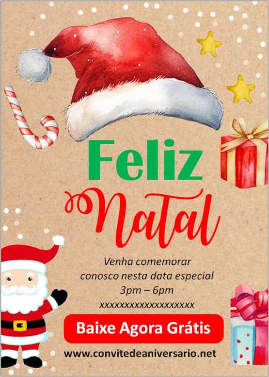 convite natal festa escolar infantil