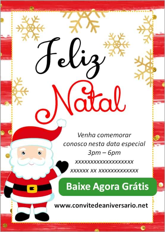 convite infantil tema natal