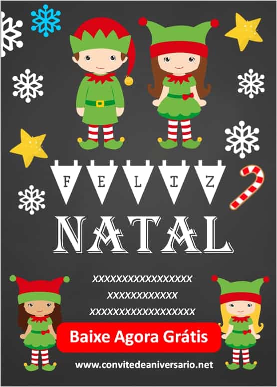 convite natal infantil grátis