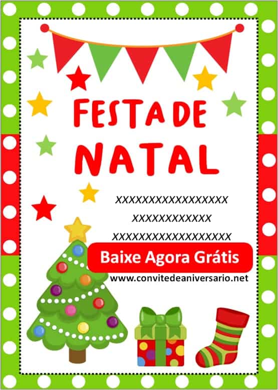 convite natal infantil editável