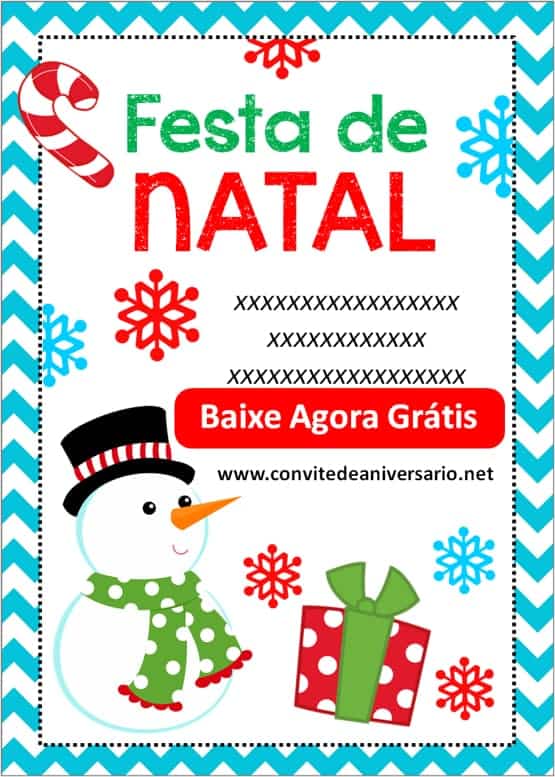 convite natal infantil para imprimir