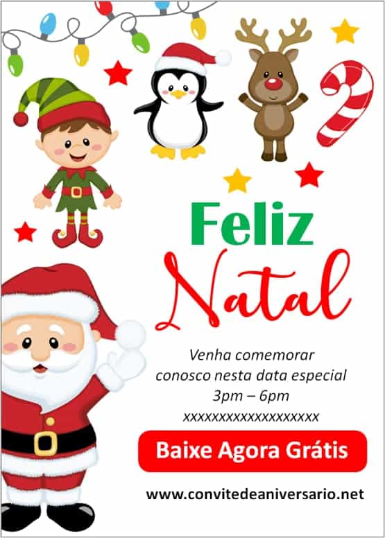 convite natal infantil fofo