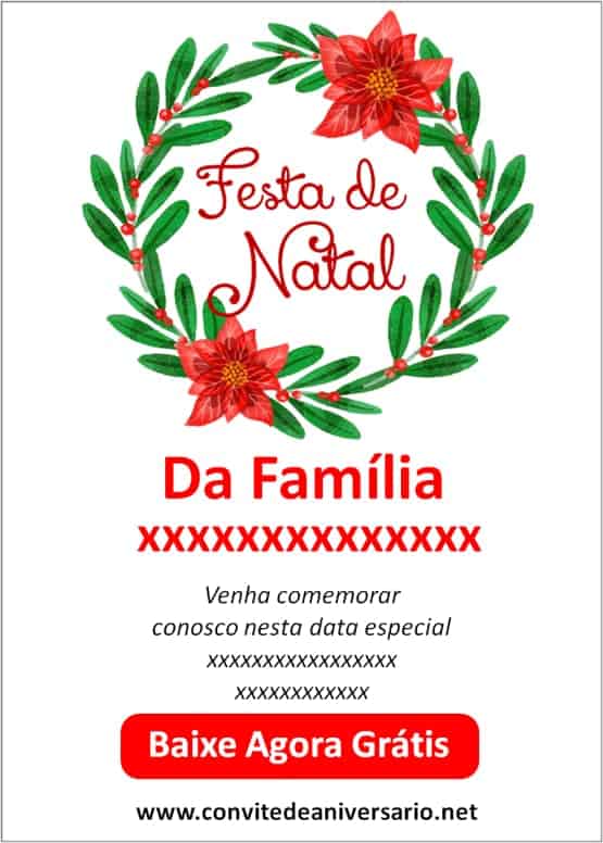 convite natal tema família