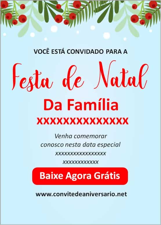 convite natal gratuito família
