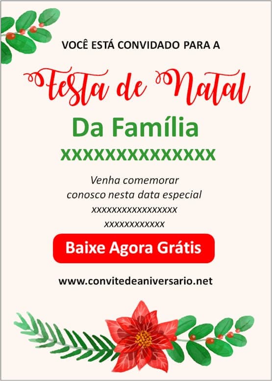 convite natal reunião familiar