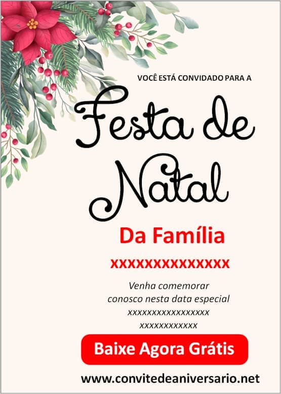 convite natal família minimalista