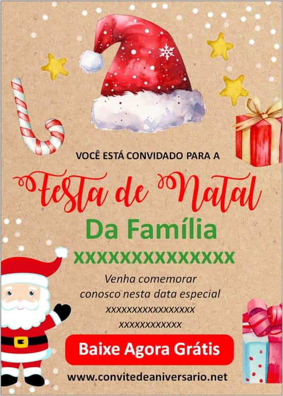 convite ceia natal em família