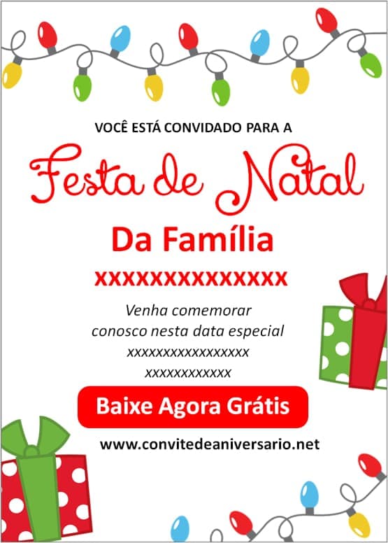 modelo convite natal família