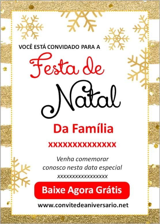 convite para noite de natal