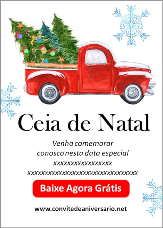 convite de ceia de natal