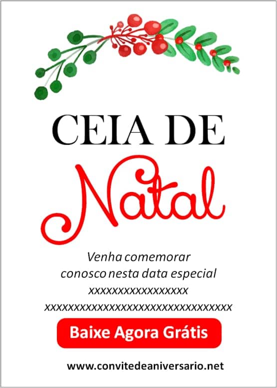 convite noite de natal