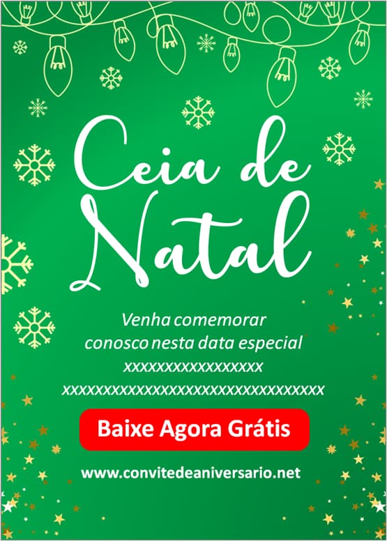 convite ceia natal para imprimir