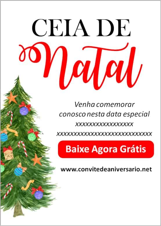 convite ceia natal grátis
