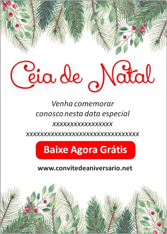 convite ceia natal elegante