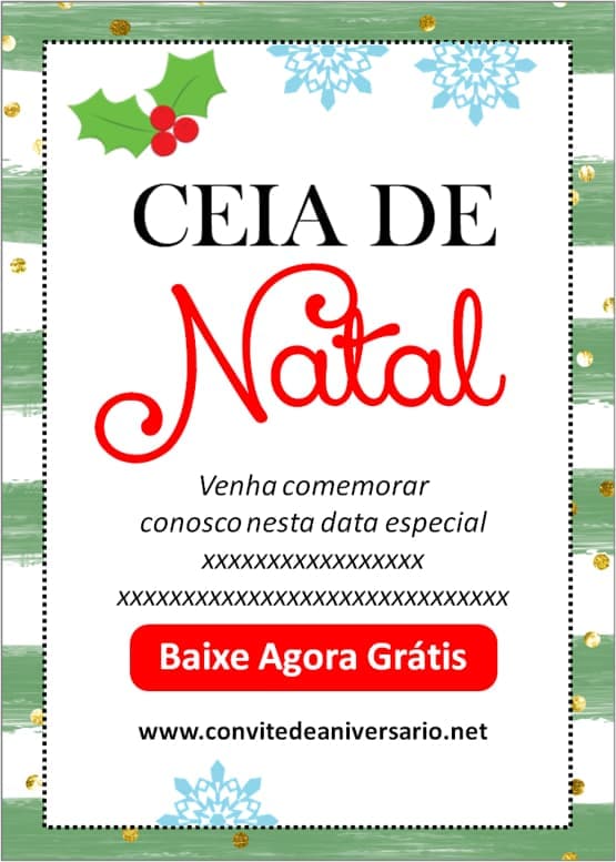 convite de natal jantar