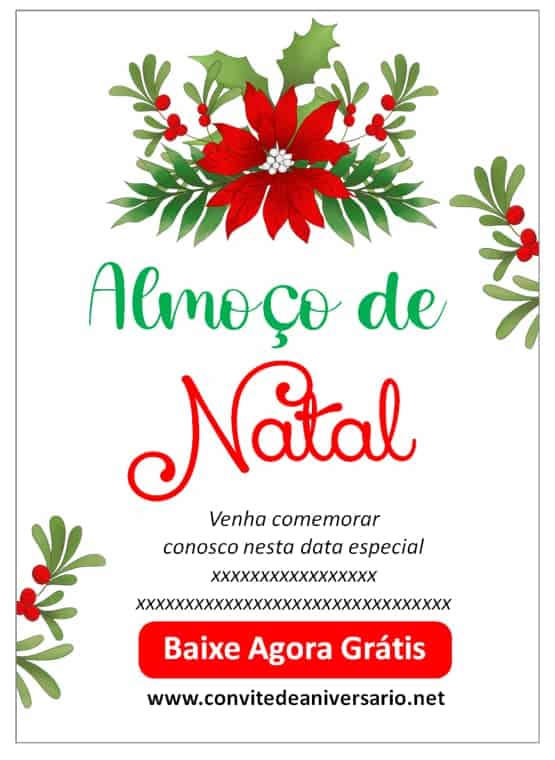 convite almoço de natal