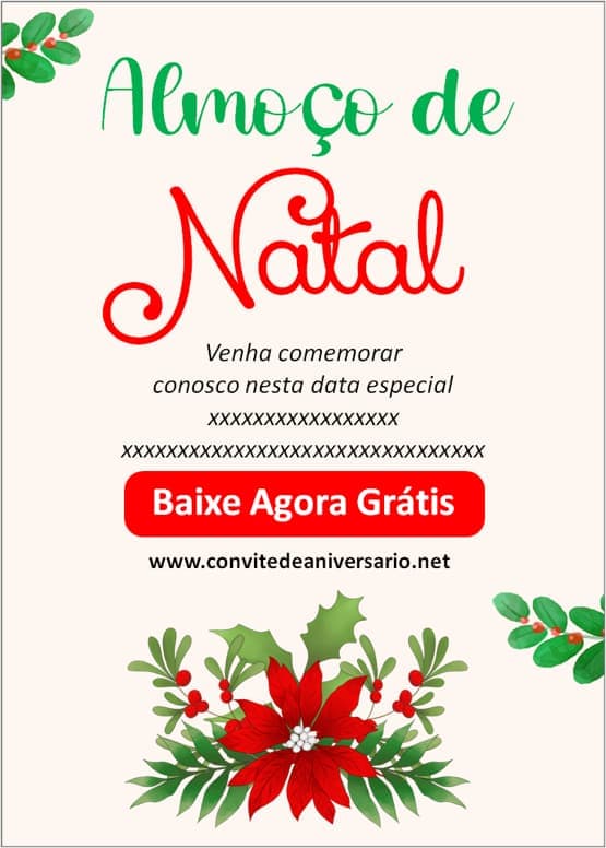 convite almoço natal família