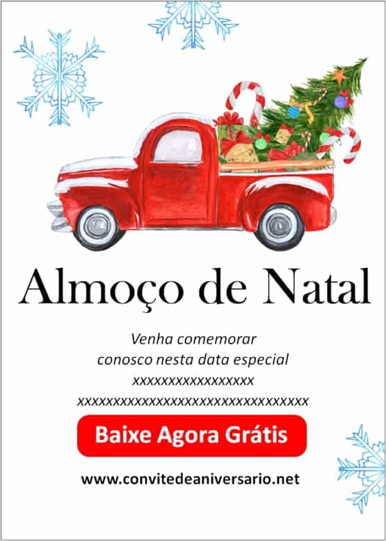 convite natal almoço elegante