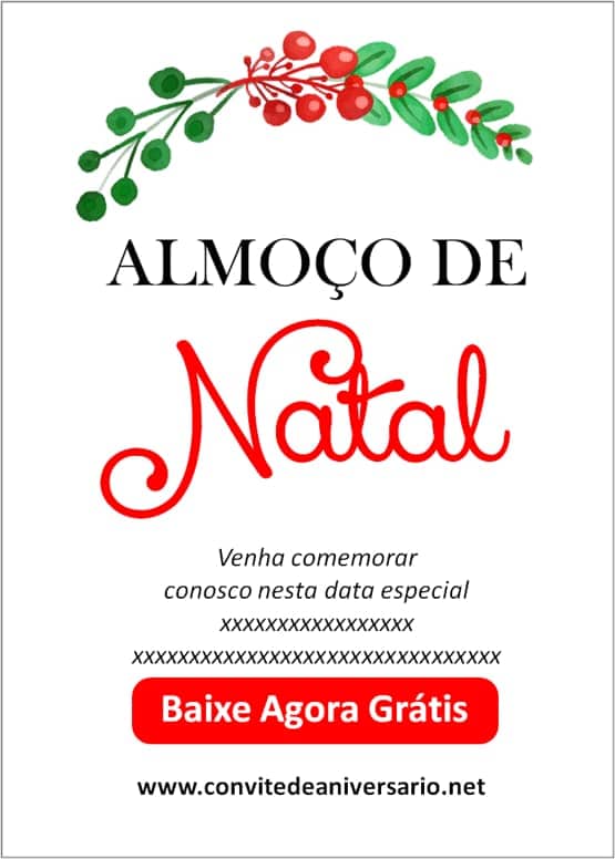 convite natal almoço tradicional