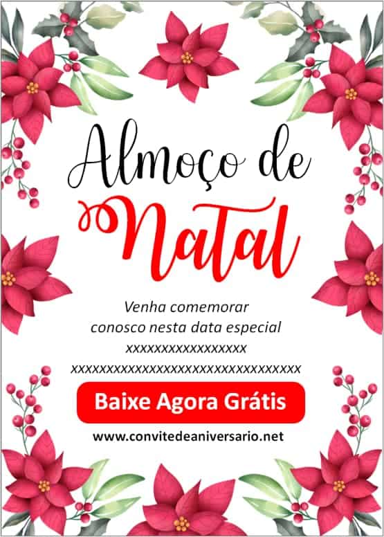 convite natal almoço moderno