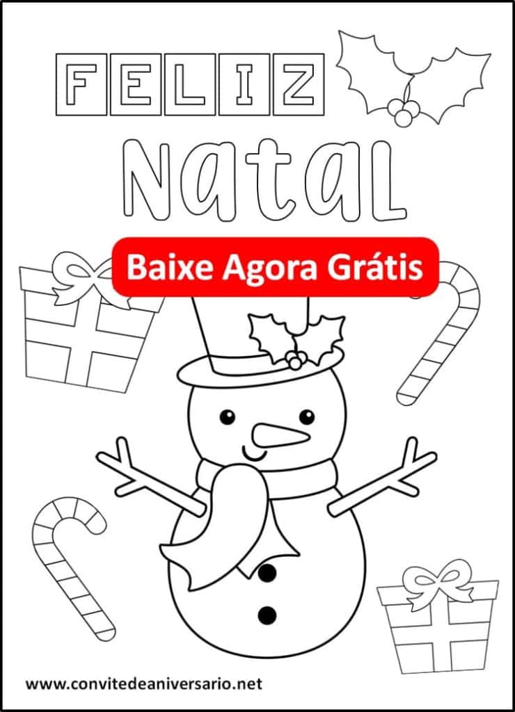 Desenhos de Natal para Imprimir e Colorir