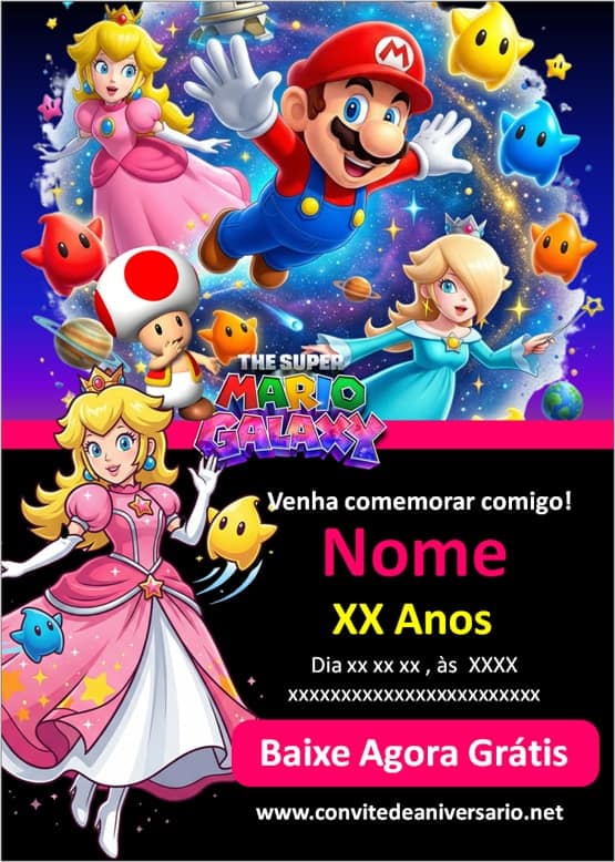 convite Mario Bros online